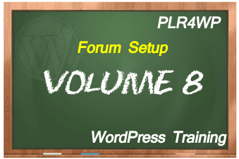 plr4wp Volume 8 WordPress Forum Set Up