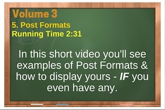 WordPress Volume 03 plr4wp Vol 3 Video 5 Post Formats