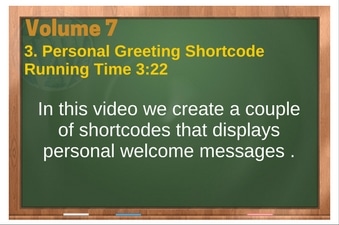 PLR 4 WordPress Vol 7 Video 3 Personal Greeting Shortcode