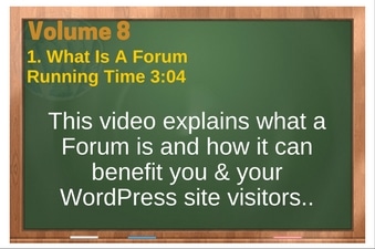 PLR 4 WordPress Vol 8 Video 1 What Is A Forum