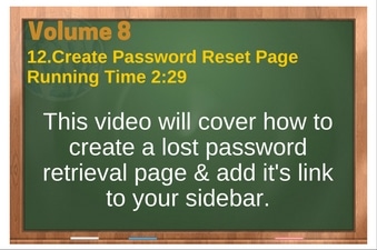 PLR 4 WordPress Vol 8 Video 12 Create Password Reset Page