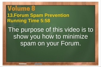 PLR 4 WordPress Vol 8 Video 13 Forum Spam Prevention