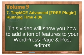 WordPress Volume 09 PLR 4 WordPress Vol 9 Video 7 TinyMCE Advanced