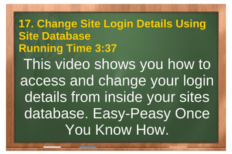 plr4wp Volume 1 Video 17 Change Site Login Details Using Site Database