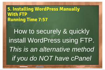 plr4wp Volume 1 Video 5 Installing WordPress Manually With FTP