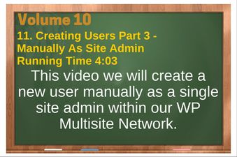 PLR 4 WordPress Vol 10 Video 11 Creating Users Part 3 - Manually As Site Admin