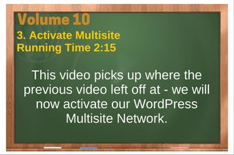 PLR 4 WordPress Vol 10 Video 3 Activate Multisite