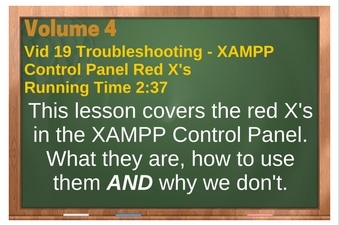 PLR for WordPress Volume 4 Video 19 XAMPP Control Panel Red X's