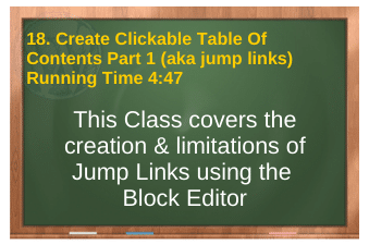PLR4WP Volume 14 video 18. Create Clickable Table Of Contents Part 1 (aka jump links)
