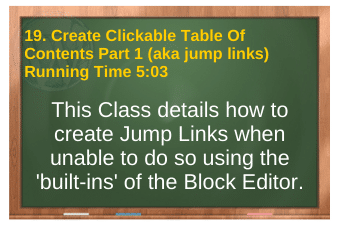PLR4WP Volume 14 video 19. Create Clickable Table Of Contents Part 2 (aka jump links)