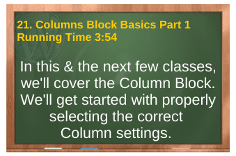 PLR4WP Volume 14 video 21. Columns Block Basics Part 1