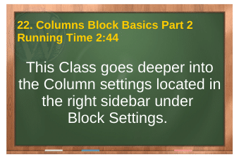 PLR4WP Volume 14 video 22. Columns Block Basics Part 2