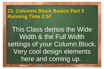 PLR4WP Volume 14 video 23. Columns Block Basics Part 3