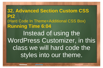 PLR4WP Volume 14 video 32. Advanced Section Custom CSS Pt1 (WP Customizer+Additional CSS Box-BG Color)