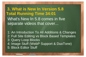 WordPress Volume 01 PLR For WordPress Volume 1 video 3 on Whats New in version 5.8