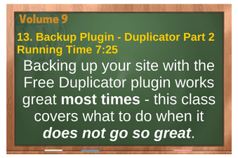 PLR 4 WordPress Vol 9 Video 13 Backup Plugin - Duplicator Part 2