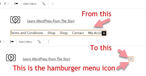 What's New In WordPress 5.9 Menus What's New In WordPress 5.9 Menus this is a hamburger menu
