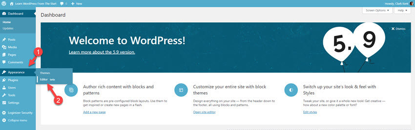 What's New In WordPress 5.9 Navigation Block Accessing site editor