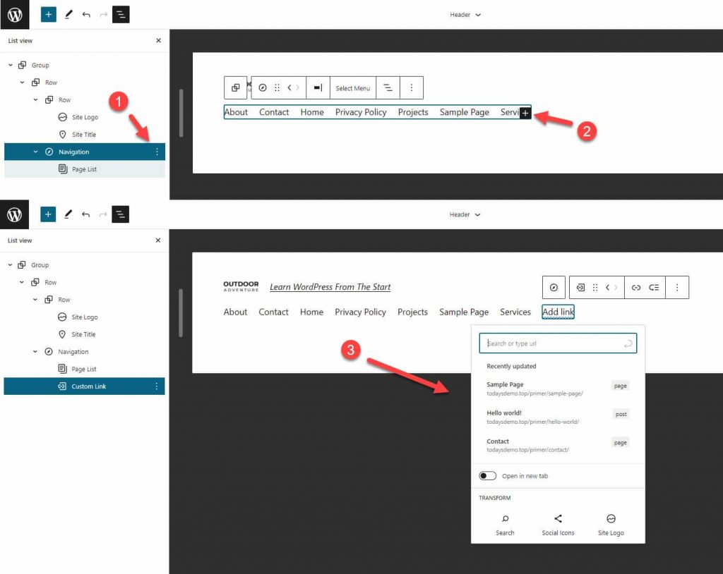 What's New In WordPress 5.9 Navigation Block What's New In WordPress 5.9 Navigation Block special navigation block items 1
