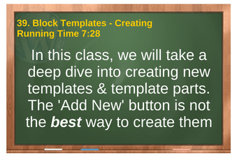 PLR4WP Volume 14 video 39. How to create block-based templates