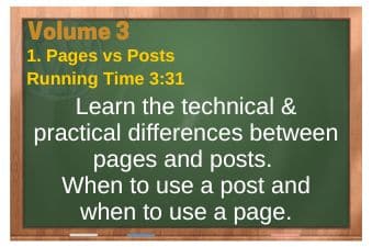 WordPress Content Creation Volume 3 Block Editor Video 1 Pages versus Posts