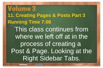 PLR4WP Volume 3 Block Editor Video 11 Creating Pages and Posts Part 3-Right Sidebar Tabs